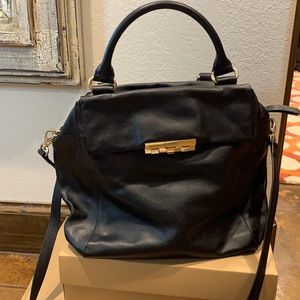 Black foley and Corinna satchel with storage bag